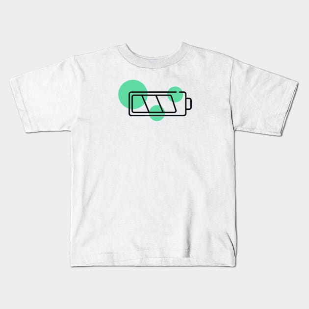 battery Kids T-Shirt by LetteremanStudio